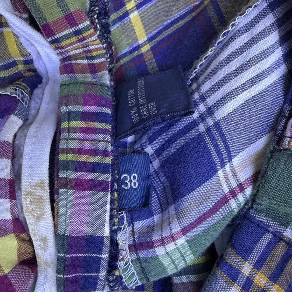 Polo Ralph Lauren Shorts Mens 38 Multicolor Madras Plaid Cargo Pockets Preppy